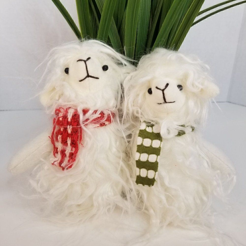 Transpac White Christmas Plush Merry Llama Ornament Set of 9